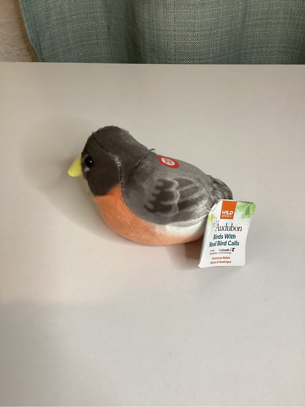 NWT Wild Republic Audubond American Robin Plush Bird Authentic Bird calls Noise